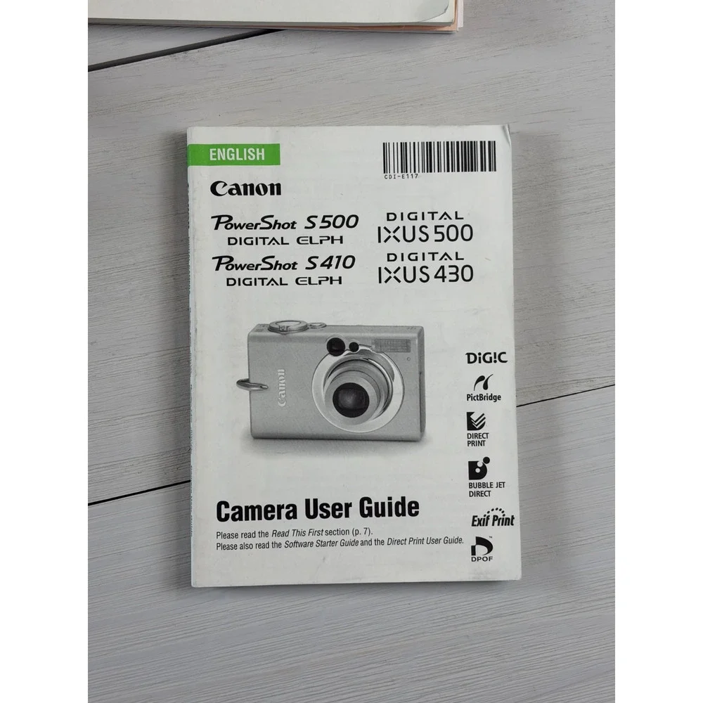 Canon PowerShot S500 Digital ELPH 5MP Camera Silver w/ Box CF Card Works READ